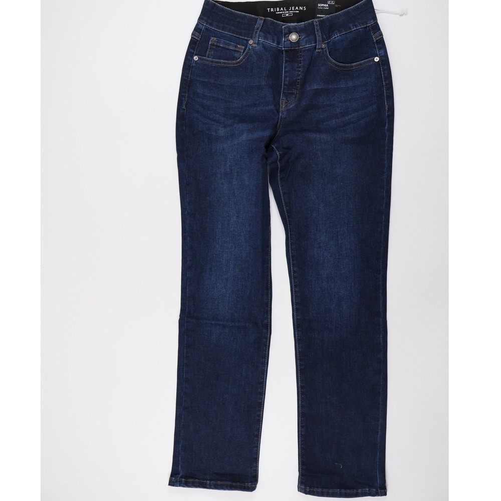 Tribal Jeans Straight Leg Sophia Curvy Deep Ocean 6P NWT